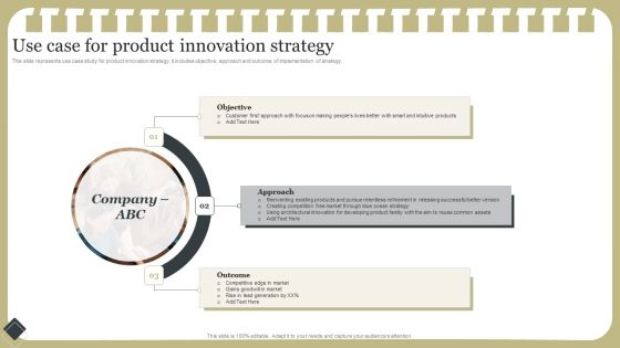 Effective Product Development Strategy Use Case For Product Innovation Strategy Sample PDF