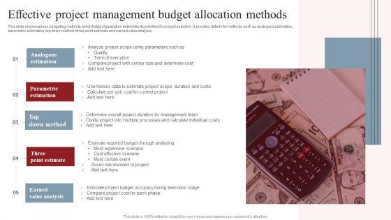 Effective Project Management Budget Allocation Methods Introduction PDF