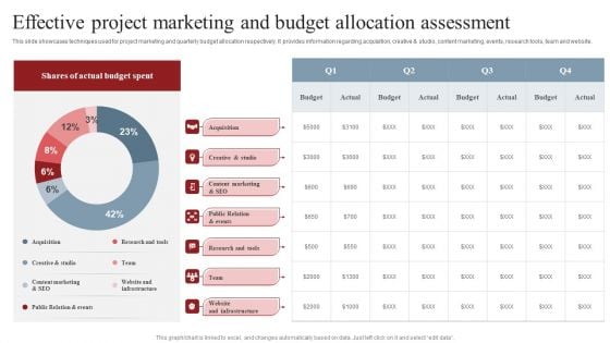 Effective Project Marketing And Budget Allocation Assessment Professional PDF