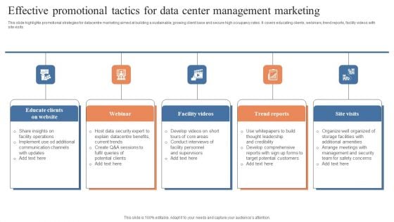 Effective Promotional Tactics For Data Center Management Marketing Rules PDF Effective Promotional Tactics For Data Center Management Marketing Rules PDF
