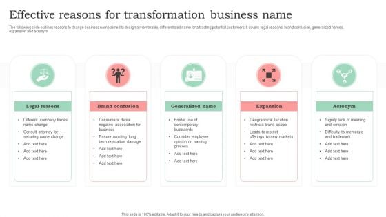 Effective Reasons For Transformation Business Name Ideas PDF Effective Reasons For Transformation Business Name Ideas PDF