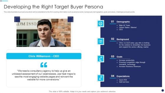 Effective Sales Technique For New Product Launch Developing The Right Target Buyer Persona Sample PDF