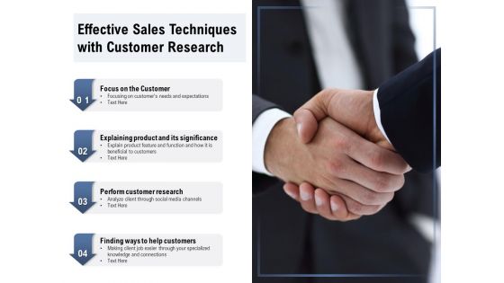 Effective Sales Techniques With Customer Research Ppt PowerPoint Presentation Icon Example File