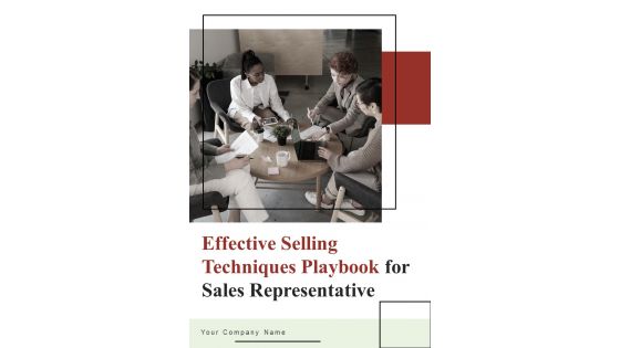 Effective Selling Techniques Playbook For Sales Representative Template