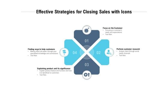 Effective Strategies For Closing Sales With Icons Ppt PowerPoint Presentation Portfolio Portrait