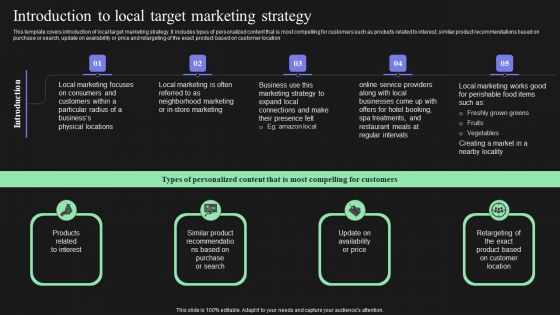 Effective Target Marketing Strategies To Acquire Customers Introduction To Local Target Marketing Strategy Download PDF