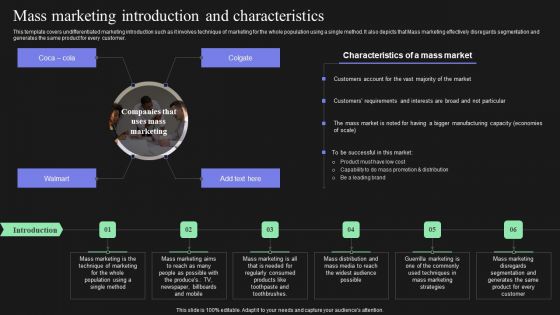 Effective Target Marketing Strategies To Acquire Customers Mass Marketing Introduction And Characteristics Designs PDF