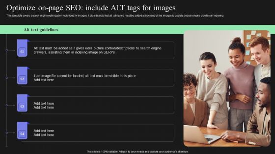 Effective Target Marketing Strategies To Acquire Customers Optimize On Page SEO Include Alt Tags For Images Professional PDF