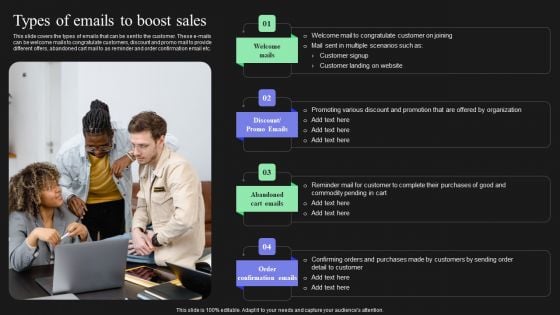 Effective Target Marketing Strategies To Acquire Customers Types Of Emails To Boost Sales Formats PDF Effective Target Marketing Strategies To Acquire Customers Types Of Emails To Boost Sales Formats PDF