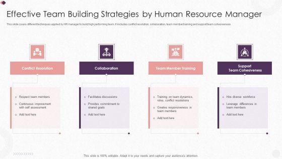 Effective Team Building Strategies By Human Resource Manager Professional PDF