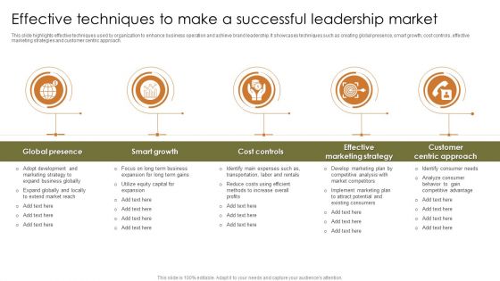 Effective Techniques To Make A Successful Leadership Market Structure PDF