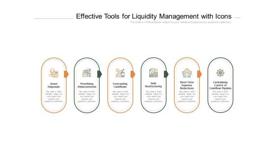 Effective Tools For Liquidity Management With Icons Ppt PowerPoint Presentation Ideas Background Designs