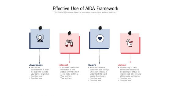 Effective Use Of AIDA Framework Ppt PowerPoint Presentation Gallery Maker PDF