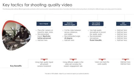 Effective Video Promotional Strategies For Brand Awareness Key Tactics For Shooting Quality Video Portrait PDF