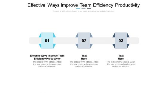 Effective Ways Improve Team Efficiency Productivity Ppt PowerPoint Presentation Layouts Graphics Pictures Cpb Pdf