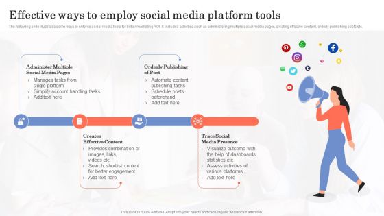 Effective Ways To Employ Social Media Platform Tools Ppt Summary Graphics Tutorials PDF
