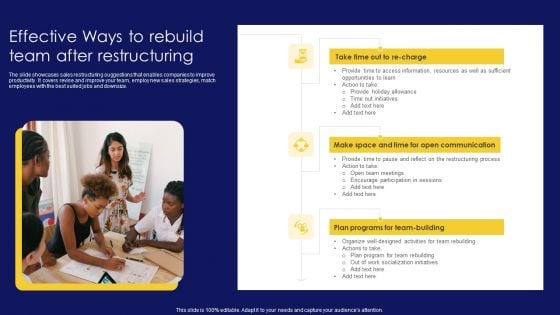 Effective Ways To Rebuild Team After Restructuring Elements PDF