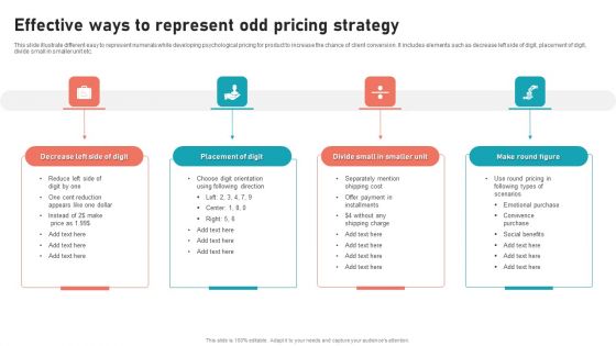 Effective Ways To Represent Odd Pricing Strategy Elements PDF
