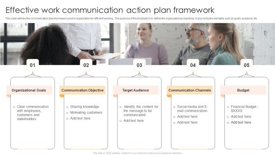 Effective Work Communication Action Plan Framework Brochure PDF