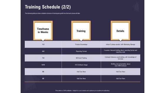 Effective Workforce Management Training Schedule Details Ppt PowerPoint Presentation File Graphics Design PDF