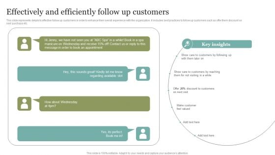 Effectively And Efficiently Follow Up Customers Portrait PDF