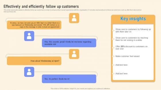 Effectively And Efficiently Follow Up Customers Ppt PowerPoint Presentation File Icon PDF