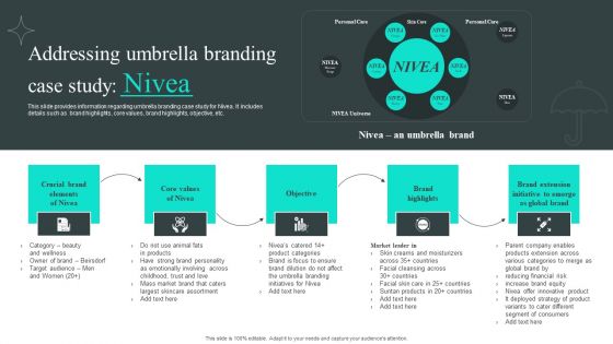 Efficient Administration Of Product Business And Umbrella Branding Addressing Umbrella Branding Case Study Nivea Introduction PDF