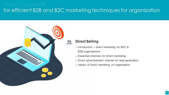 Efficient B2B And B2C Marketing Techniques For Organization Ppt PowerPoint Presentation Complete Deck With Slides