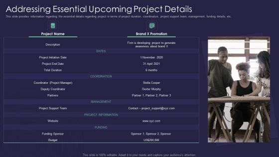 Efficient Communication Plan For Project Management Addressing Essential Upcoming Project Details Background PDF Efficient Communication Plan For Project Management Addressing Essential Upcoming Project Details Background PDF