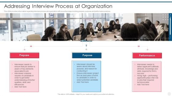 Efficient Hiring And Selection Process Addressing Interview Process At Organization Sample PDF