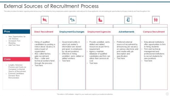 Efficient Hiring And Selection Process External Sources Of Recruitment Process Introduction PDF