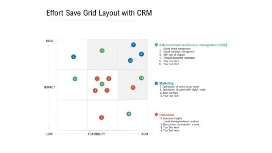 Effort Save Grid Layout With CRM Ppt PowerPoint Presentation File Objects PDF