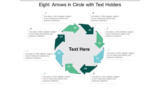 Eight Arrows In Circle With Text Holders Ppt Powerpoint Presentation Outline Maker