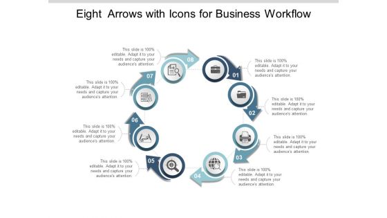 Eight Arrows With Icons For Business Workflow Ppt Powerpoint Presentation Model Show