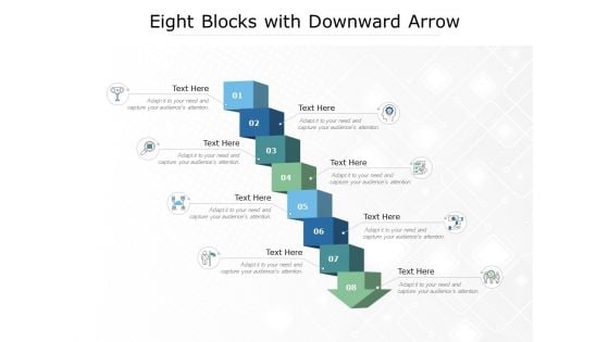 Eight Blocks With Downward Arrow Ppt PowerPoint Presentation Professional Show