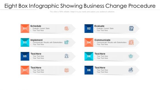 Eight Box Infographic Showing Business Change Procedure Ppt PowerPoint Presentation Icon Professional PDF