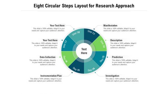 Eight Circular Steps Layout For Research Approach Ppt PowerPoint Presentation Gallery Images PDF