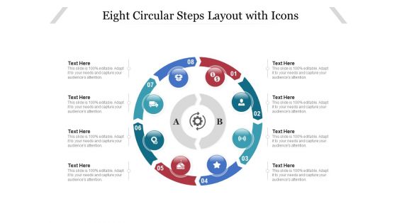Eight Circular Steps Layout With Icons Ppt PowerPoint Presentation Slides Sample PDF