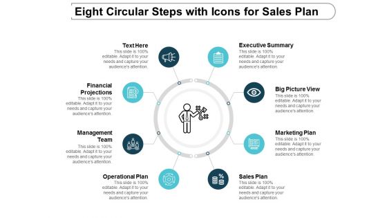 Eight Circular Steps With Icons For Sales Plan Ppt Powerpoint Presentation File Introduction