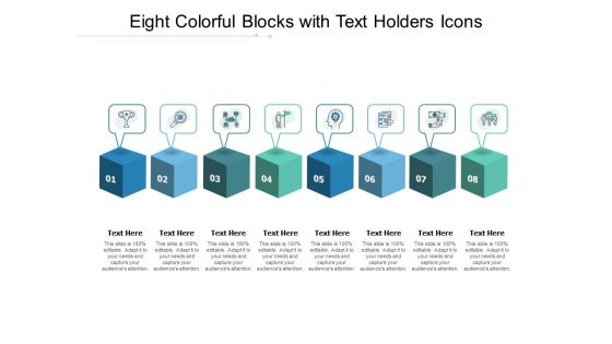 Eight Colorful Blocks With Text Holders Icons Ppt PowerPoint Presentation Inspiration Slideshow