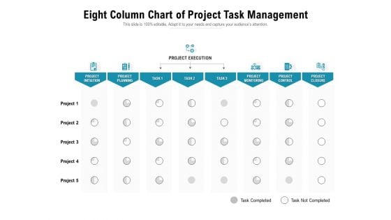 Eight Column Chart Of Project Task Management Ppt PowerPoint Presentation Gallery Ideas PDF