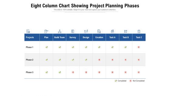 Eight Column Chart Showing Project Planning Phases Ppt PowerPoint Presentation Icon Model PDF