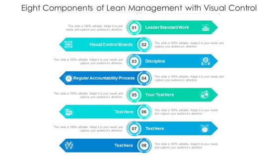 Eight Components Of Lean Management With Visual Control Ppt PowerPoint Presentation Gallery Icon PDF
