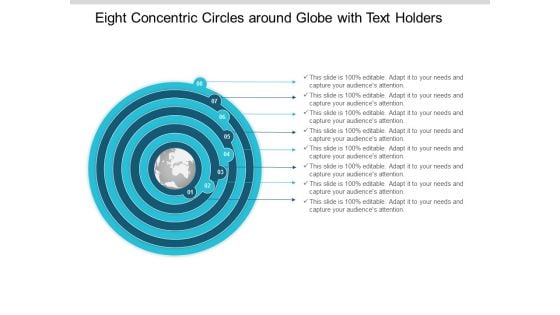 Eight Concentric Circles Around Globe With Text Holders Ppt Powerpoint Presentation Layouts Inspiration