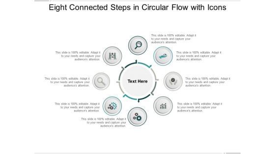 Eight Connected Steps In Circular Flow With Icons Ppt PowerPoint Presentation Inspiration Topics