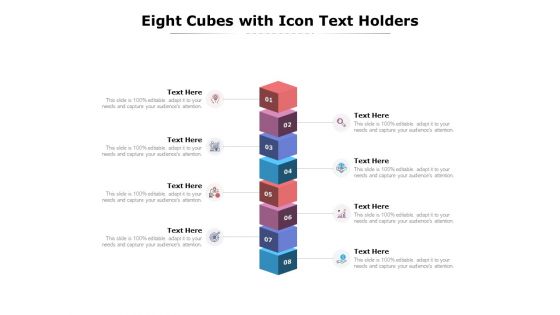 Eight Cubes With Icon Text Holders Ppt PowerPoint Presentation Summary Deck