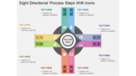 Eight Directional Process Steps With Icons Powerpoint Template