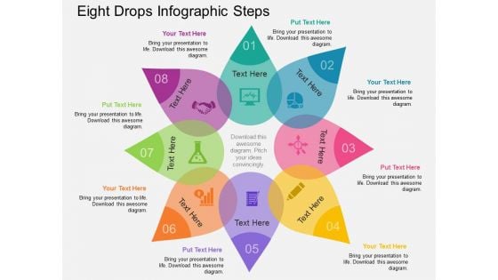 Eight Drops Infographic Steps Powerpoint Template