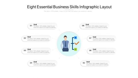 Eight Essential Business Skills Infographic Layout Ppt PowerPoint Presentation Model Graphics Design