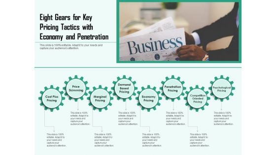 Eight Gears For Key Pricing Tactics With Economy And Penetration Ppt PowerPoint Presentation File Example Introduction PDF Eight Gears For Key Pricing Tactics With Economy And Penetration Ppt PowerPoint Presentation File Example Introduction PDF